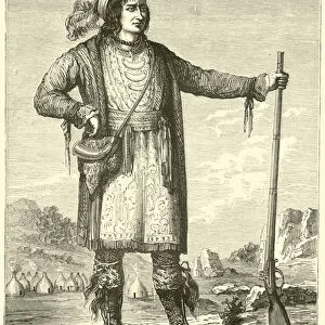 Osceola, Leader of the Seminoles during their war against the United States (engraving)