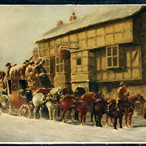 Outside the George Inn, 1879 (oil on canvas)