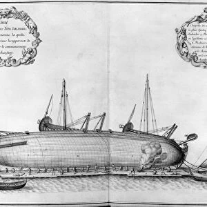 Outside of a vessel lying on its hull, illustration from the Atlas de Colbert