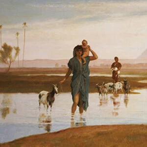 Overflow of the Nile, with the Pyramids (oil on canvas)