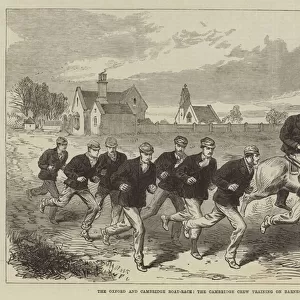 The Oxford and Cambridge Boat-Race, the Cambridge Crew Training on Barnes-Common (engraving)