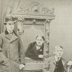 Oxford students, late 1860s (b / w photo)