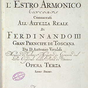 Page of musical score of L Estro Armonico, Op 3 (Harmonic Inspiration