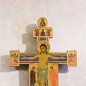 Painted cross, maestro del Bigallo active in Florence 1225-1265, national gallery of ancient art, Rome, Italy