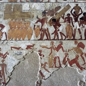 Painting decorating the tomb of Rekhmire (TT100), 1350 BC. (fresco)