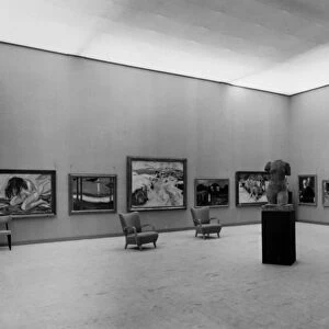 Painting Gallery in the Norway Pavilion, Paris World Fair, 1937 (b / w photo)