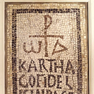 Paleochretian antiquite: funerary mosaic of Karthago, comes from the ruins of the ancient