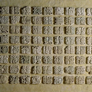 Panel of glyphs, from Temple XVIII, Palenque, Chiapas, Mexico