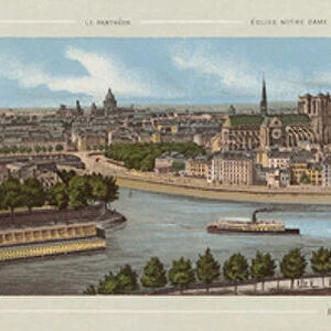 Panorama De La Seine, Vue Prise De St Gervais (colour litho)