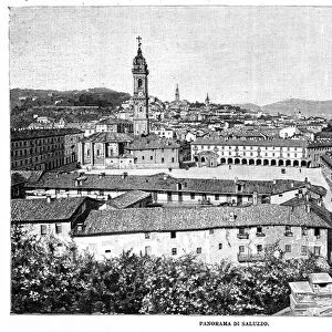 Panorama of Saluzzo, 1894 (engraving)