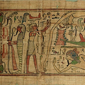 Detail from the papyrus of Nespakashuty showing the god Geb (earth