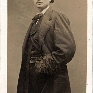 Paris Commune (1871): portrait of Auguste Jean Marie Vermorel (1841-1871) member of the Commune. Carjat photography. Dim. 10, 5X6, 3 cm