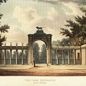 Park entrance to Sion House or Syon House, Isleworth, 1823 (engraving)