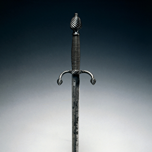 Parrying dagger, c. 1600 (steel with wire grip)