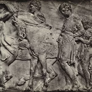 Parthenon sculptures: North Frieze, British Museum (b / w photo)
