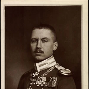 Passepartout Ak Prince Oscar of Prussia, NPG 4575, Uniform, Merite Order (b / w photo)
