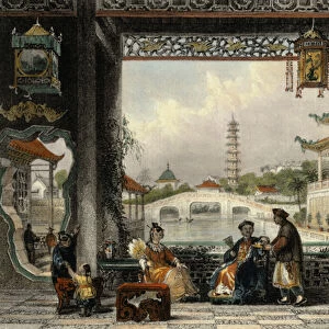 Pavilion and Gardens of a Mandarin near Peking, from China in a Series of Views