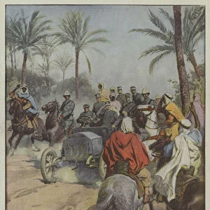 Peaceful penetration into the interior of Libya, the Sahel Mudir welcomes our authorities (Colour Litho)