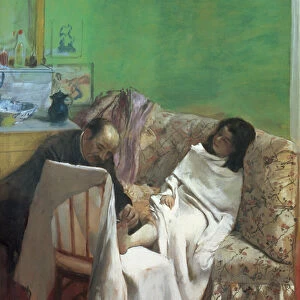 The Pedicure, 1873 (oil on paper laid on canvas)