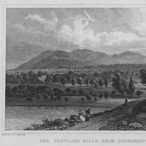 The Pentland Hills, from Duddingstone Loch (engraving)