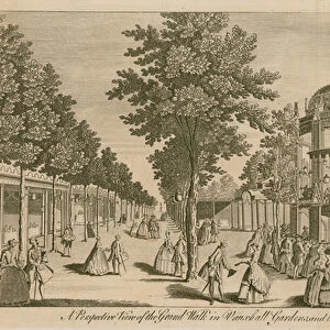 A perspective view of the Grand Walk in Vauxhall Gardens, London, and The Orchestra (engraving)