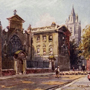 Peterhouse from the Street (colour litho)