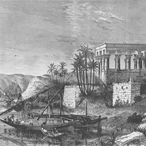 Pharaohs bed on the Island of Philae (engraving)