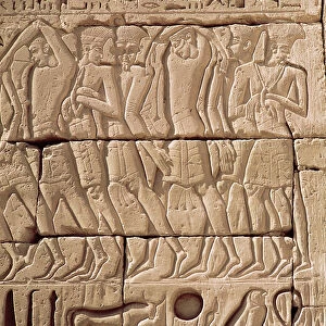 Philistine prisoners being led away, from the Temple of Ramesses III (c