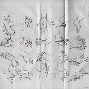 Physiognomy - Physiognomony - Several hands whose expression is different - "