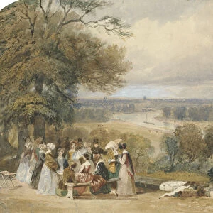 A Picnic on Richmond Hill (w / c with bodycolour & gum on paper)