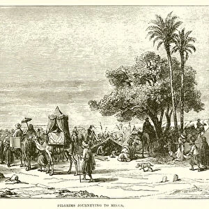Pilgrims journeying to Mecca (engraving)