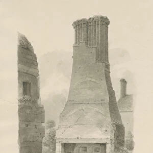 Pillaton Hall - Kitchen Chimney: sepia drawing, 1841 (drawing)