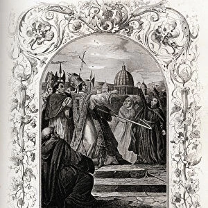 Pius VII (Pius or Pio) (1742-1823) excommunicating Napoleon (1769-1821) in 1809