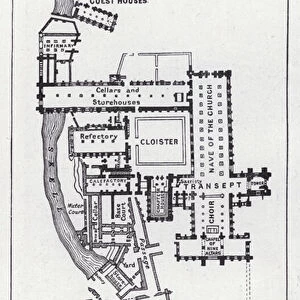 Plan of a Cistercian Abbey (litho)
