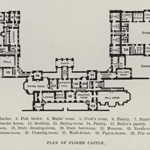 Plan of Floors Castle (litho)