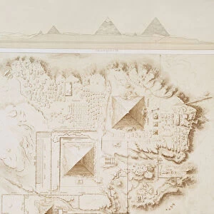 Plan of part of the Memphis necropolis, Giza Plateau (engraving)