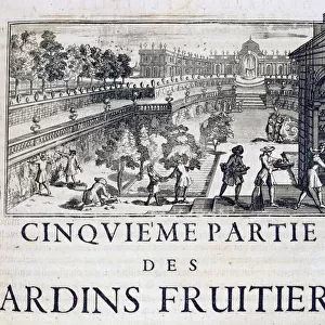 Planting fruit trees, from Le Parfait Jardinier, ou Instruction pour les Jardins