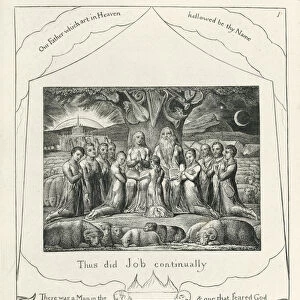 Plate 1, Job and his Family, illustration from the Book of Job, c