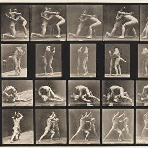 Plate 520. A, 98 and 100 Wrestling; B, 98 and 100 Wrestling, 1872-85 (collotype on paper)