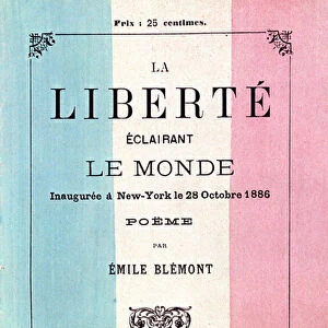 Poem by Emile Blemont (1839-1927) celebrating the Inauguration of the Statue of Liberty