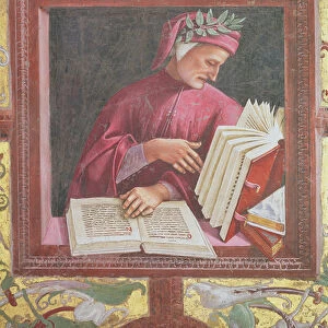 The Poet Dante (1265-1321) detail from The Last Judgement cycle in the chapel of San