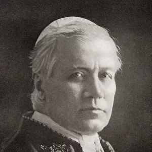 Pope Pius X, 257th Pope of the Catholic Church, from The Year 1914 Illustrated (b / w photo