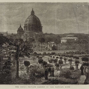 The Popes Private Garden in the Vatican, Rome (engraving)