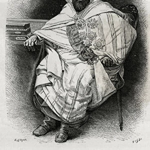 portrait of Abd El Kader (1808-1883) Algerian emir and sultan, Sufi theologian
