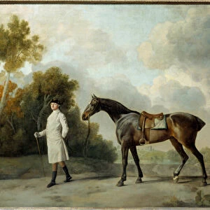 Portrait of Assheton, First Viscount Curzon and His Mare Maria Painting by George Stubbs