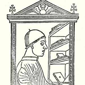 Portrait of the Author from Attavantis Breviarium, Milan, 1479 (engraving)