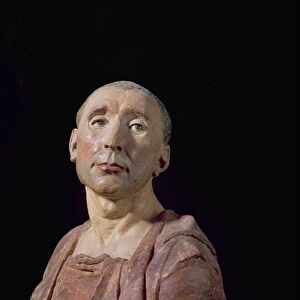 Portrait bust of the condottiere Niccolo da Uzzano (1359-1431) (polychrome terracotta