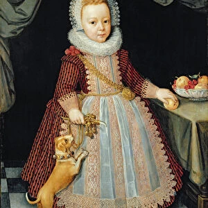 Portrait of a Child with a Rattle, 1611 (oil on panel)