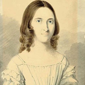 A Portrait of Christina Georgina Rossetti (1830-1894), 1839-40 (pencil and w / c on card)