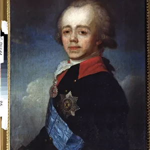 Portrait du grand duc Pavel Petrovich (1754-1801) (Portrait of the grand duke Pavel Petrovich). Peinture de Jean Louis Voille (1744- apres 1803). Huile sur toile, 73, 5 x 59, 5 cm, fin 18e siecle. art francais, classicisme
